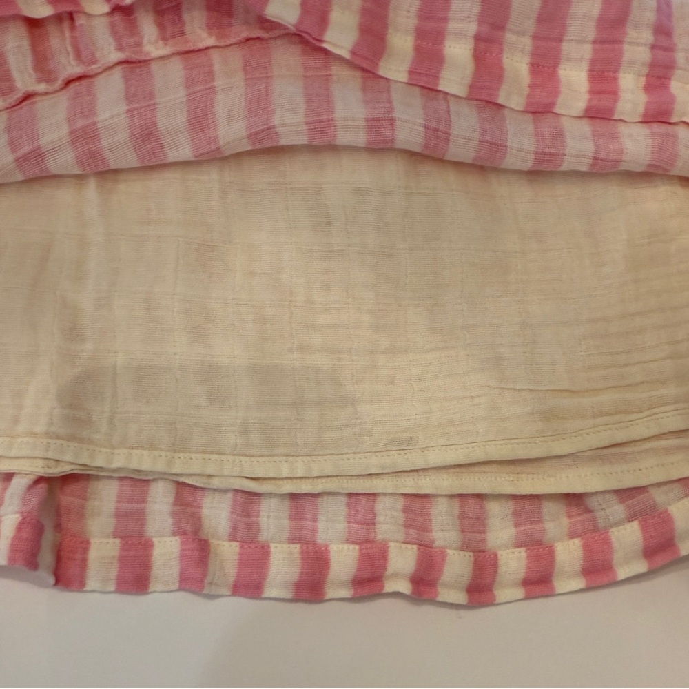 Angel Dear Pink Stripe Ruffle Dress 4T NWOT Cotton Muslin Lined - Picture 4 of 6
